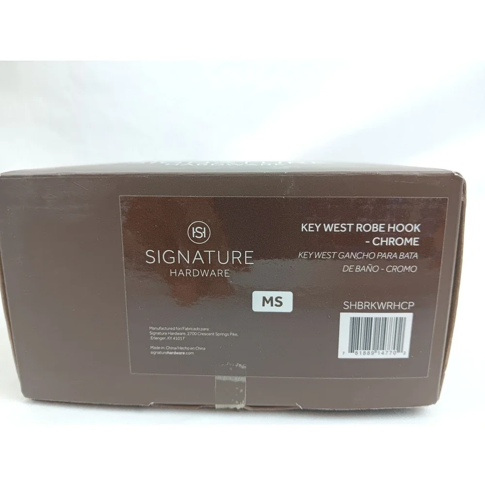 Signature‎ Hardware Key West Robe Hook Chrome SHBRKWRHCP